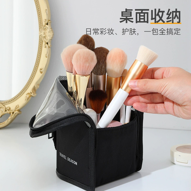 大容量便携式化妆刷刷桶收纳包便携式眉笔口红批发|undefined