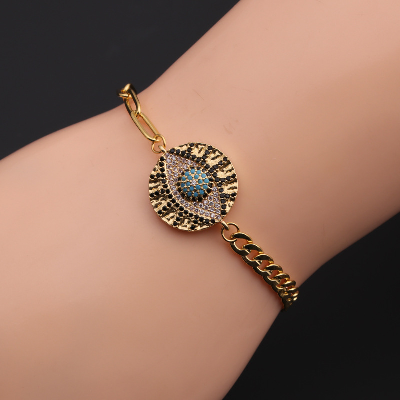 Copper Zircon Devil Eyes Adjustable Hand Jewelry Female Bracelet Fashion Blue Eye Bracelet