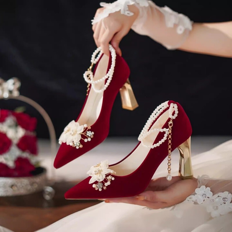 Wedding Shoes for Women, High Heels, Traditional Chinese Wedding Dress, Dual-Use, 2026 New Model, Red Bridal Shoes, Fashion Shoes for Women Wedding Shoes for Women, High Heels, Traditional Chinese Wedding Dress, Dual-Use, 2026 New Model, Red Bridal Shoes, Fashion Shoes for Women