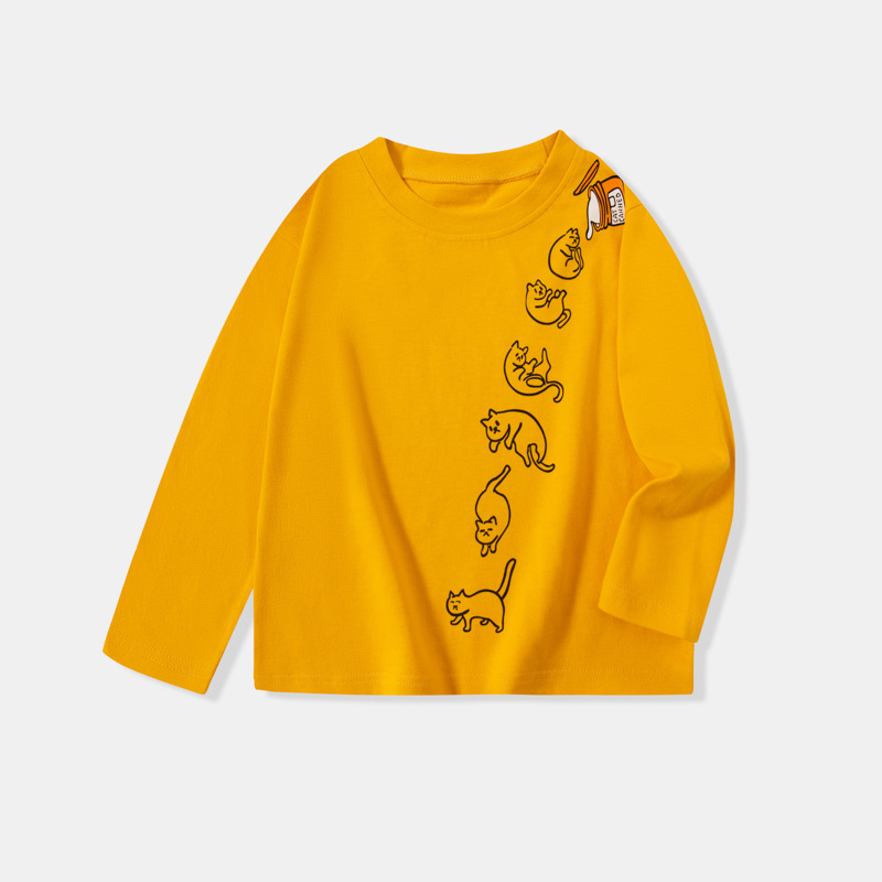 Betop camiseta de manga larga para niños camisa de fondo para niños al por mayor suéter de punto para niños con estampado de dibujos animados coreanos