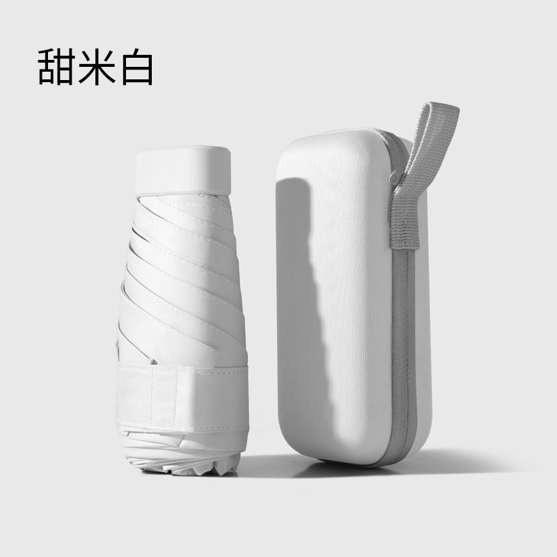 Cápsula de sombrilla transfronteriza, paquete de tarjeta de sombrilla, protector solar, protección UV, lluvia y sol, mini sombrilla, LOGOTIPO imprimible para mujer