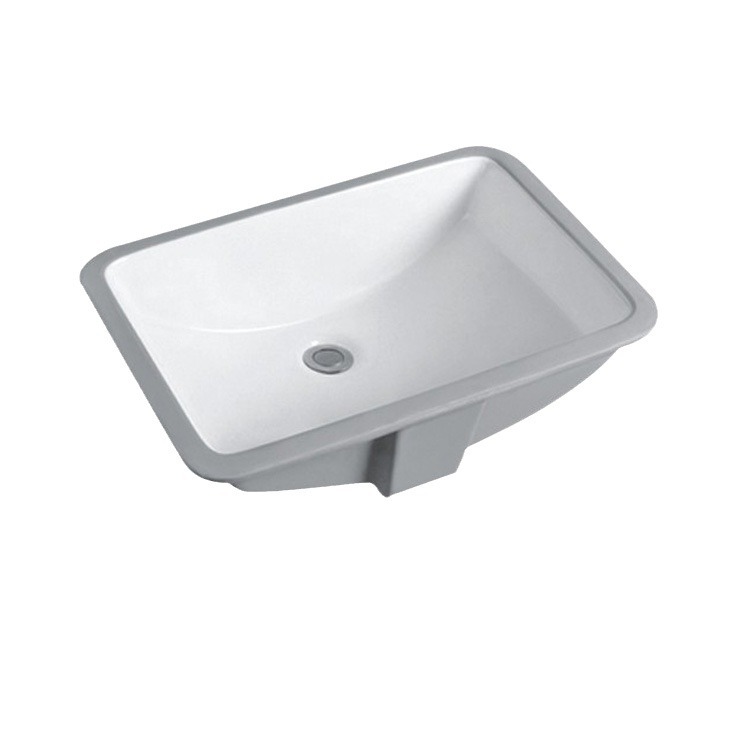Baja de cerámica cuenca cuadrada incrustada lavabo cerámico lavabo de mano pequeña casa lavabo único lavabo de alta temperatura ingeniería hotelera de lavabo inteligente