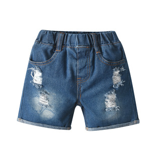 2021 European and American Boys and Girls Summer New Cowboy Hole Pants Children's Casual Out Trendy Pants