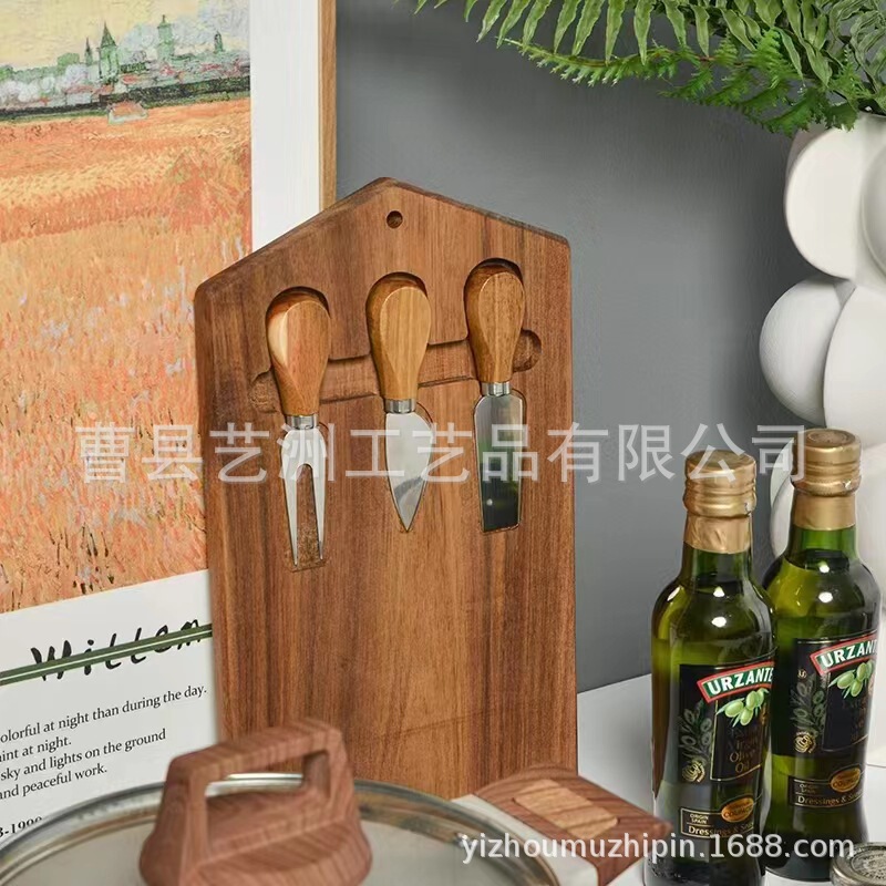 Acacia Wood Tray Cheese Knife Set Bread Cake Wooden Cheese Butter Plate Outdoor Picnic Plate Christmas Acacia Wood Tray Cheese Knife Set Bread Cake Wooden Cheese Butter Plate Outdoor Picnic Plate Christmas