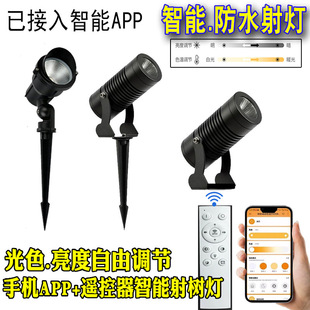 Intelligent Tree Lighting, Three-Color Dimming and Color-Changing Floor Lamps, Tree Lighting and Floodlights Have Been Connected to the Smart App