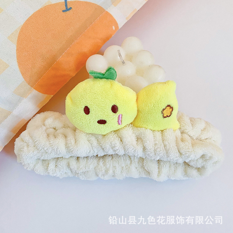 Lindo de la historieta acostado animal tridimensional muñeca banda de pelo maquillaje belleza diadema de terciopelo de coral diadema de suministro directo de fábrica