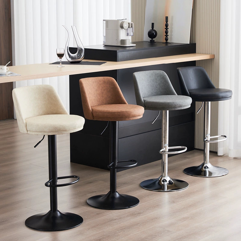 Bar Chair Lift Rotating Backrest Bar Stool Modern Simple Light Luxury Home Fashion Bar Chair Iron High Chair