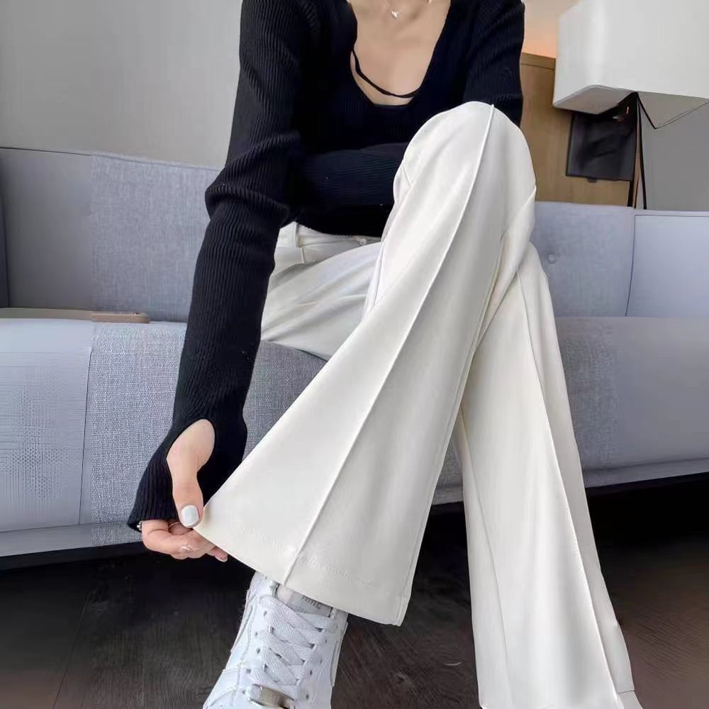 Flared Pants Women's Spring and Summer 2025 New High Waist Black Slimming Pants Straight Pants Casual Pants