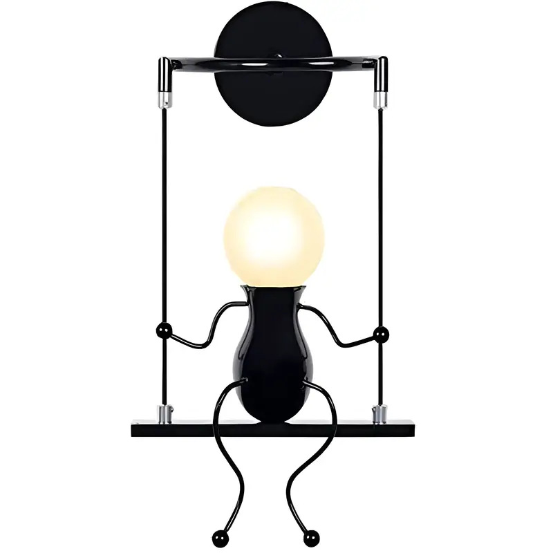 Fuente transfronteriza de niños lámpara de pared creativa simple moderna sala de estar dormitorio lámpara de cabezal de cama pasillo escalera lámpara de hierro forjado