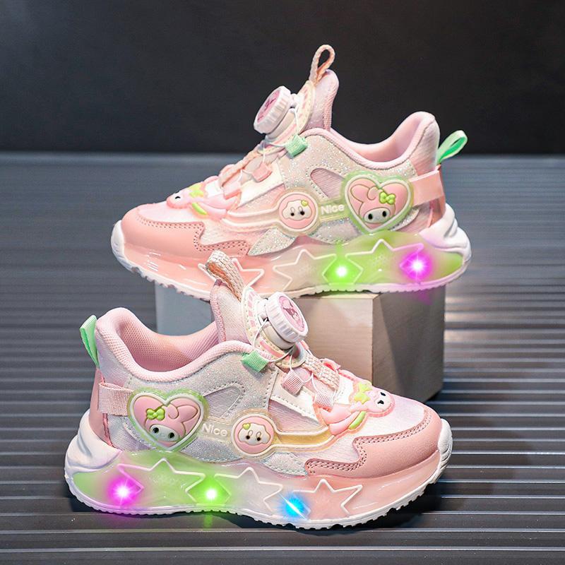 Autumn New Girls Breathable Mesh Swivel Buckle Casual Shoes Light Shoes 2533