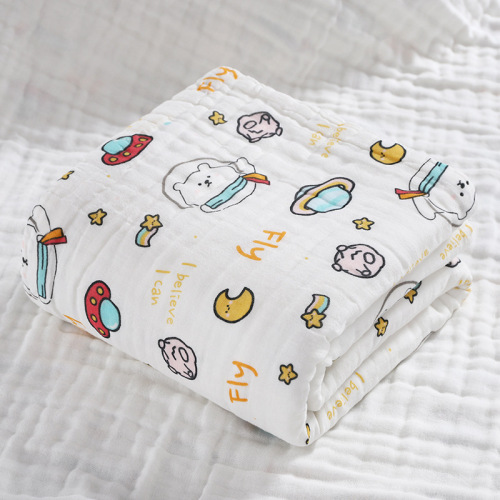 Six-layer high-density children's quilt pure cotton children's bath towel absorbent baby gauze blanket newborn baby quilt baby bath towel