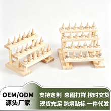 现货实木阶梯多层戒指展示架戒指托架珠宝首饰戒指柜台陈列摆摊架