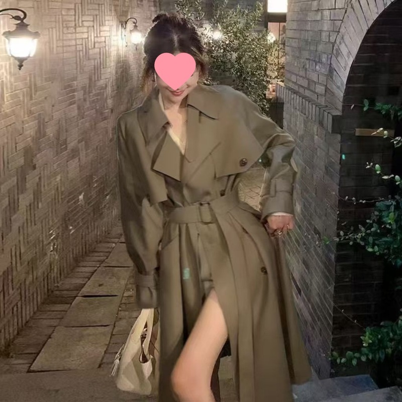 高级感韩系中长款风衣外套女2025春秋新款小个子显高显瘦气质大衣|undefined