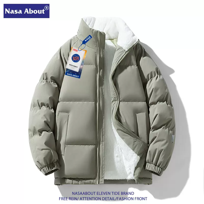 NASA2025新款羊羔绒棉服外套男冬装情侣冬季加绒加厚羽绒棉衣男款