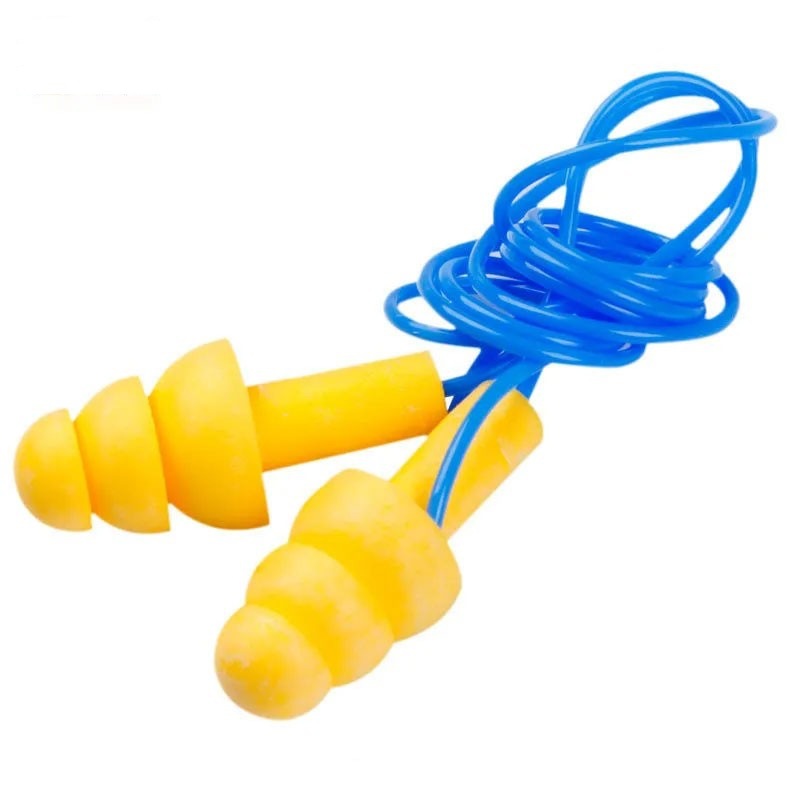 Tapones Auditivos Lavables con Cordón 340-4002 de Caucho Termoplástico, para Natación y Sueño