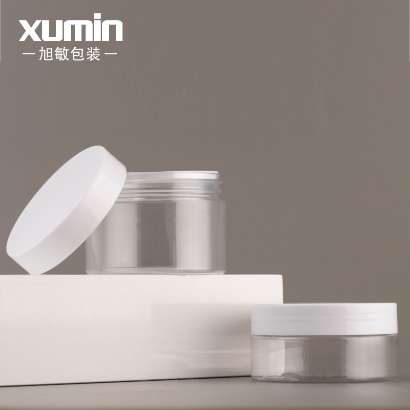 Cosméticos Xumin personalizados envases de plástico transparente para mascotas 50g botella de crema 120 - 500g máscara facial