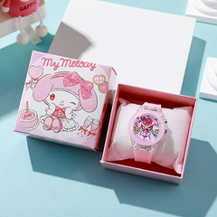 學生兒童手錶禮盒裝卡通三麗鷗硅膠led手錶夜光發光跨境貨源