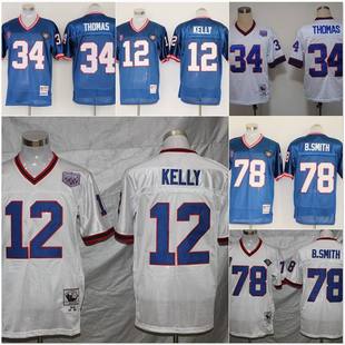 Legendary Bills football jersey jersey jersey #34#12# retro embroidered training match uniform team uniform T-shirt mesh men