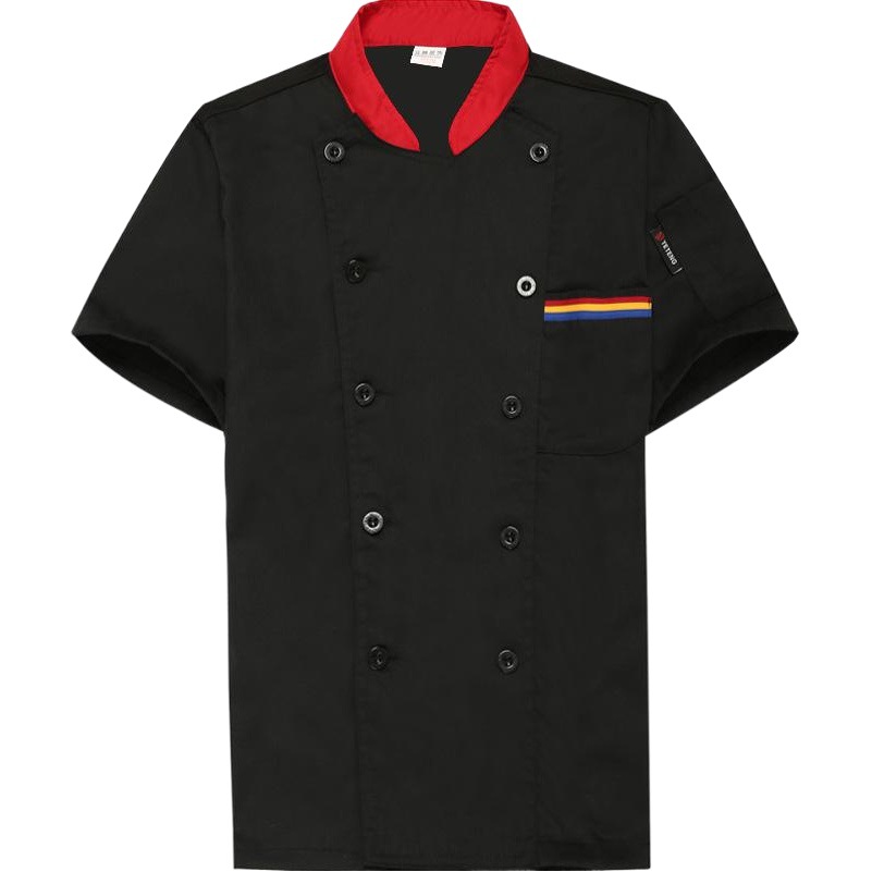 Summer Breathable Chef Work Clothes Short-Sleeved Bakery Cake Shop Catering Chef Clothes Long-Sleeved Men's and Women's Work Clothes Can Be Customized