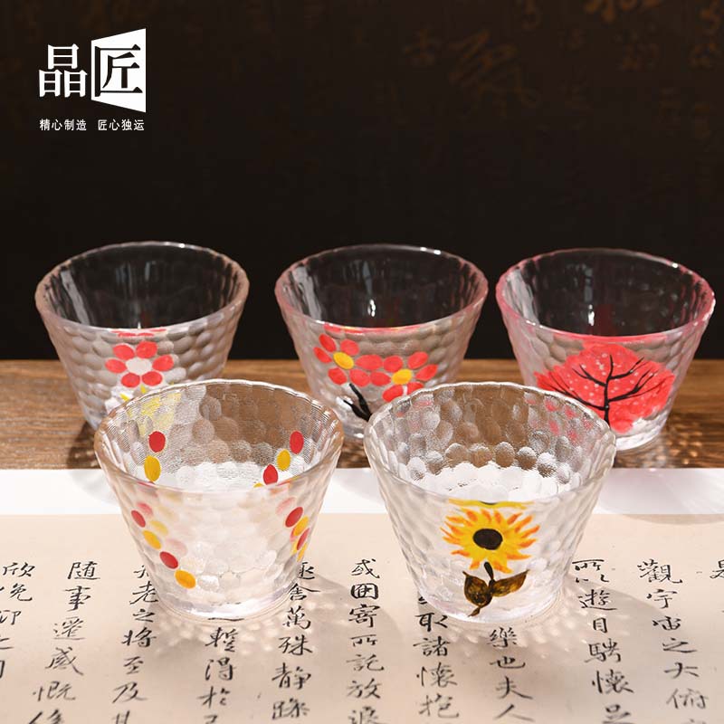 glass crystal transparent tea cup for home use