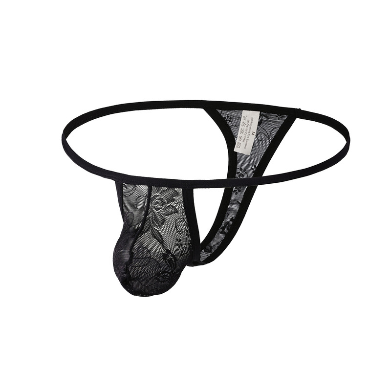 Lace Ultra-Thin Sexy High-Cut Underwear Men's Thong Aliexpress Hot Style Comfortable Transparent Underwear Mini Trendy Style