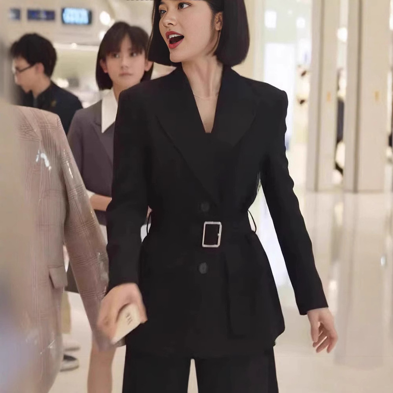 Black Small Suit Women's Slim Military Style Workplace Commuter Jacket Spring & Fall Elegant Casual New Elegant