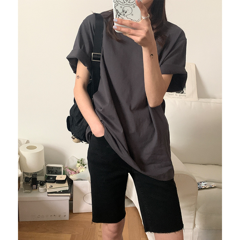 Trend base cotton white summer body-friendly brand T-shirt with a…