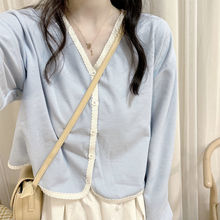 2022年春季新款日系甜美少女宽松百搭小清新外穿小外套开衫长昌震