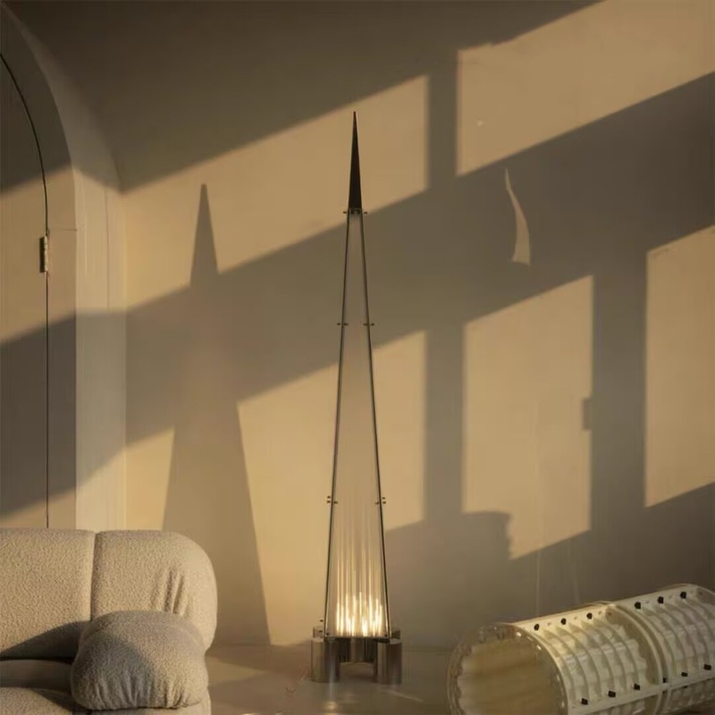 Chen Xingyu's Creative Pagoda-Style Bedroom and Living Room Atmosphere Floor Lamp Designer Pyramid Industrial Style Standing Lamp Chen Xingyu's Creative Pagoda-Style Bedroom and Living Room Atmosphere Floor Lamp Designer Pyramid Industrial Style Standing Lamp