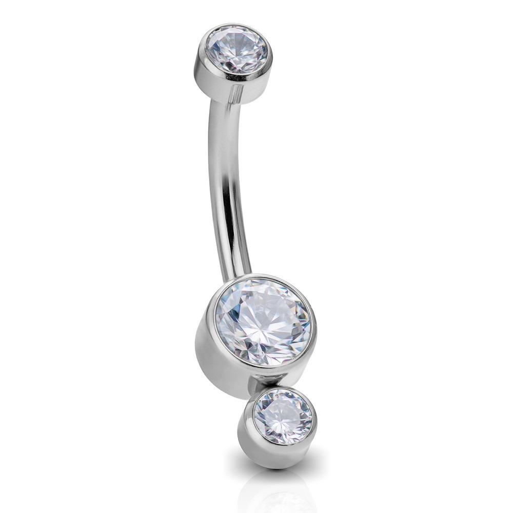 Titan-bauchnabelpiercing Mit Zirkonia-stein Für Damen_voghion.com