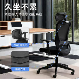 电脑靠背椅子舒服久坐办公椅衣架头枕人体工学椅书桌会议学习椅子