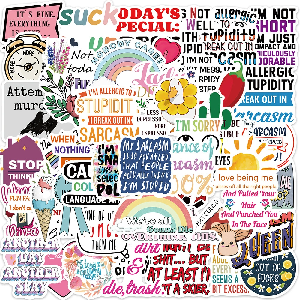 50 штук едких заявлений граффити наклейки декоративные гитары ноутбук багаж DIY водонепроницаемые наклейки оптом