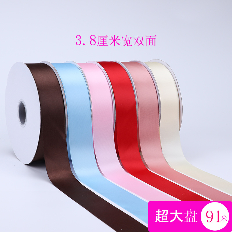 Cinta de embalaje de regalo de Caja de pastel decorativo rojo poliéster de doble cara con una cinta de seda de la flor del arco que empaqueta