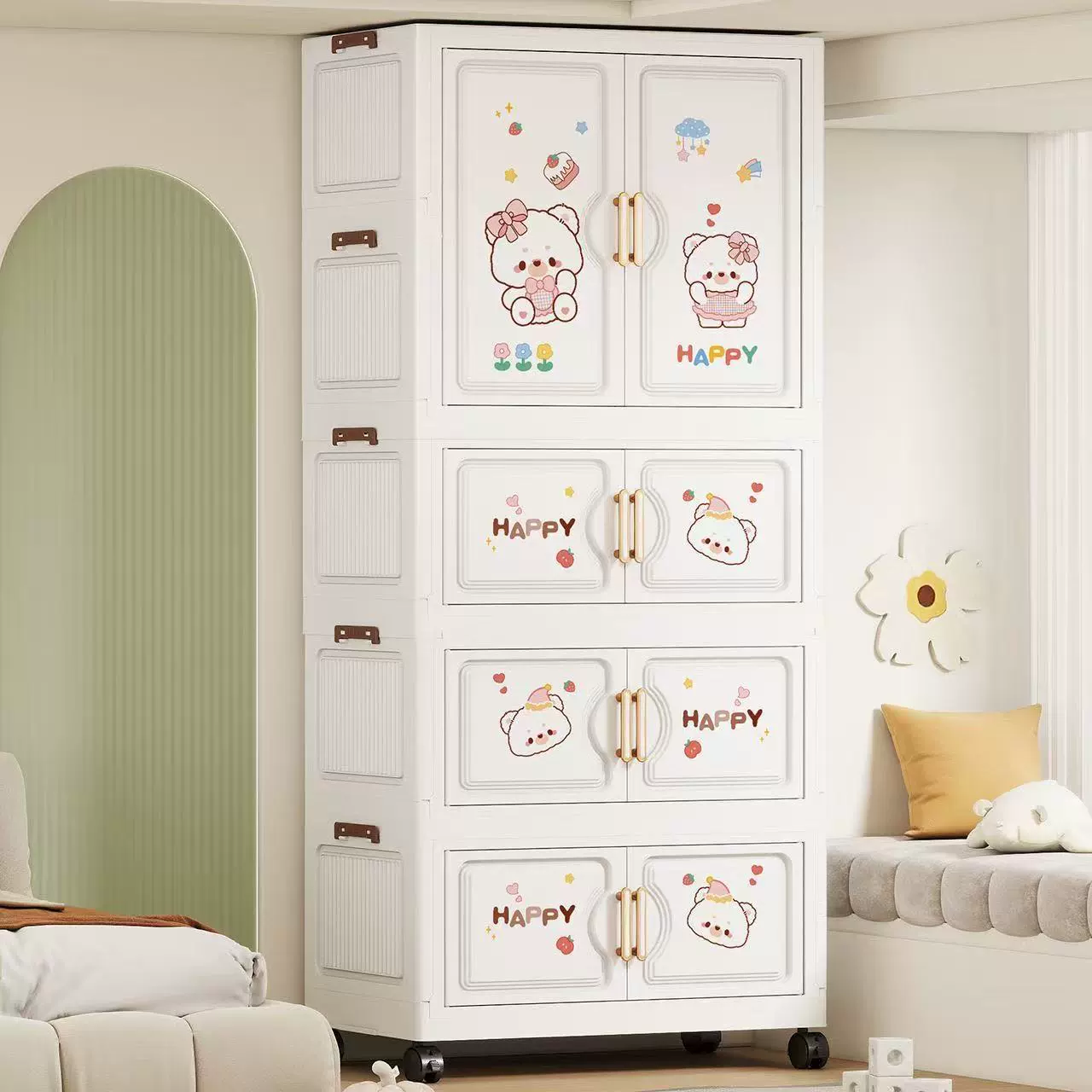 Children's cartoon overall, home foldable storage system