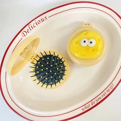 卡通奶酪蛋黃梳迷你小型氣囊梳女學生宿舍可愛氣墊梳便攜按摩梳