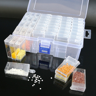Diamond painting square bottle storage box transparent 64 grid large rice bead Diamond boxed Diamond bottle square diamond round diamond box tool