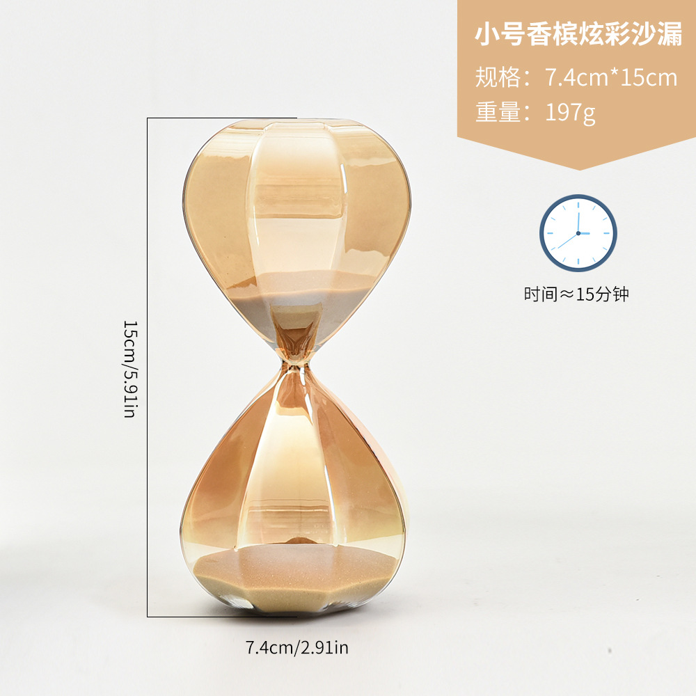 Reloj de arena de cristal de diamante para el hogar nórdico, reloj de arena, decoración de moda de estilo moderno, octágono 15, reloj de arena de 30 minutos image 8