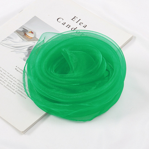 Preschool performance dance accessory small silk scarf Orff music teaching aid candy color solid color chiffon scarf wholesale