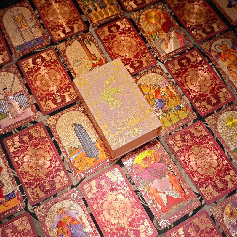 Wet Tarot Gold Foil Authentic Tarot Tarot Color Printing Pet Waterproof English Instructions Card Board Game