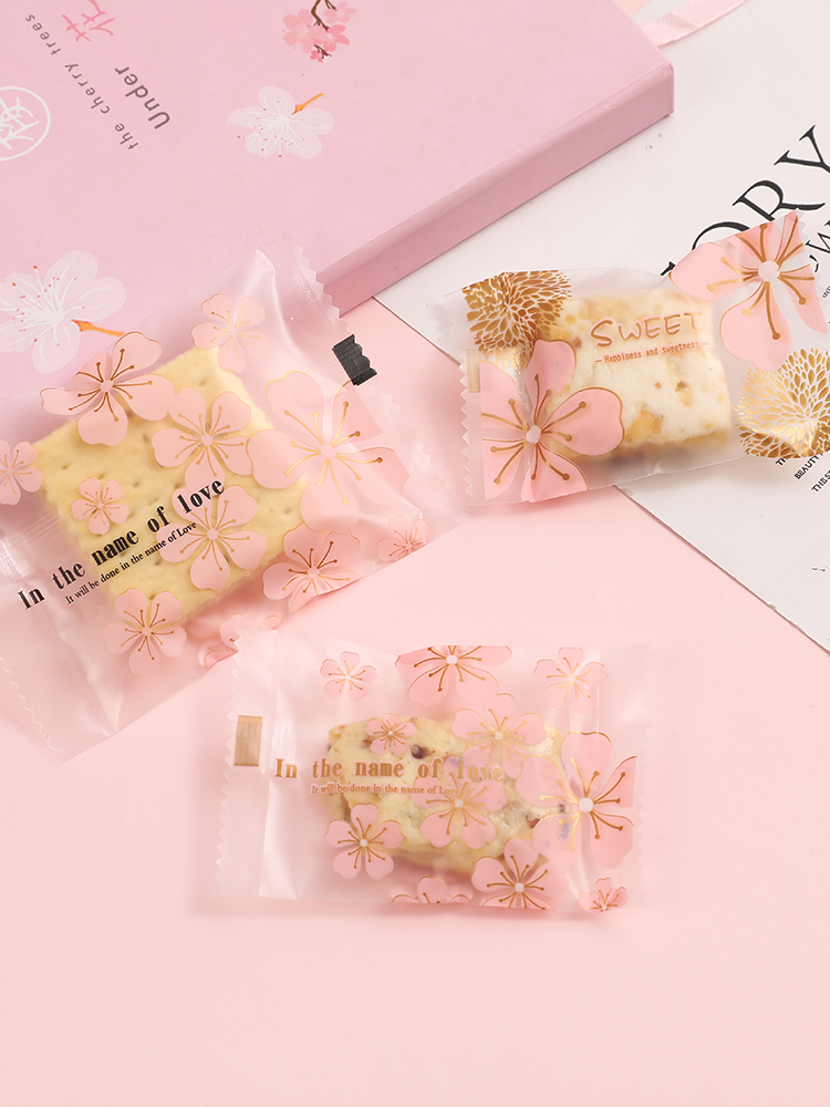 Bolsa de embalaje de cerezo, leche de fecha, bolsa de embalaje de nieve, botón de nougat encantador, galletas de vaca horneadas, bolsa de embalaje de pasteles de luna