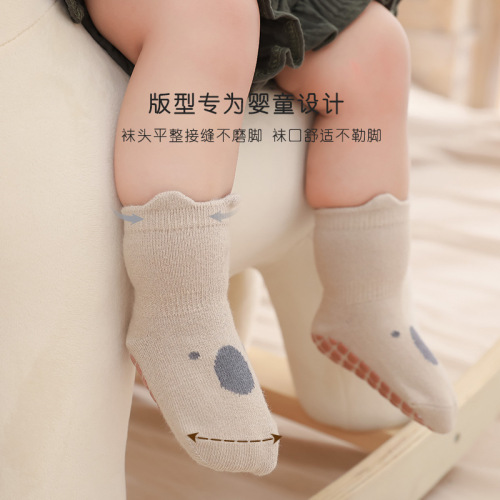 Baby floor socks 2024 spring and autumn new anti-slip children's baby floor socks cotton men's and women's baby socks mid-tube socks