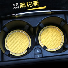 Creative grid honeycomb cross-border Amazon car water coaster multifunctional car storage with rhinestone anti-slip mat