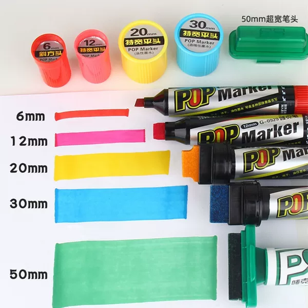 12 Color Big Head POP Pen Mark Pen 6/12/20/30mm Color Marker Advertising Poster Pharmacy