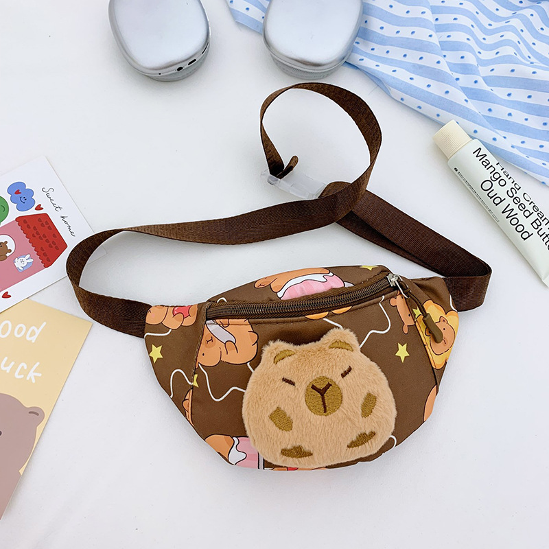 Kapibara bolso de pecho para niños nuevos dibujos animados lindos bolso de cintura para chicas extranjeras versátiles bolso de cintura para niños