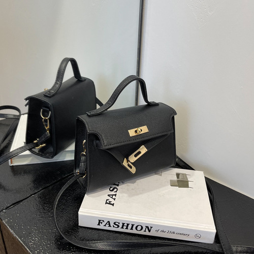 Fashion influencer Kelly bag mini small bag for women,  new trendy all-match Instagram-style handbag, single-shoulder crossbody bag.