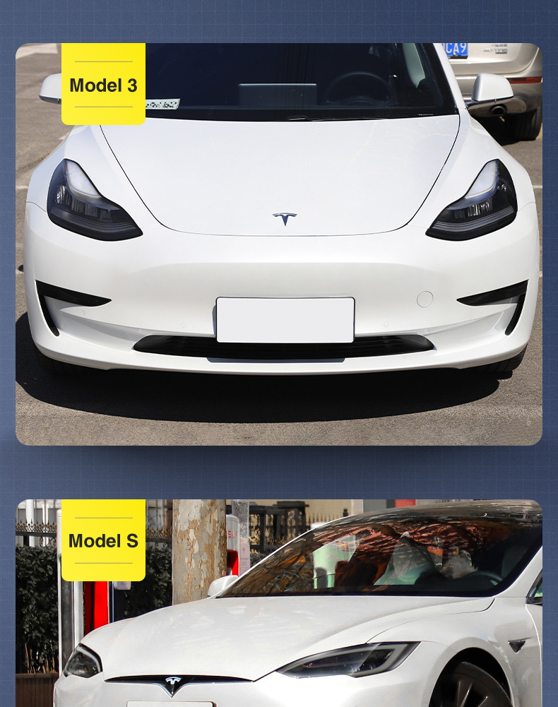 Suitable for Tesla blackened light film Model 3/Y/XS light-controlled TPU headlight and taillight color-changing protective transparent film