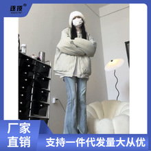 2023新款冬季美式棉衣女学生韩系夹棉棒球棉服oversize潮棉袄外套