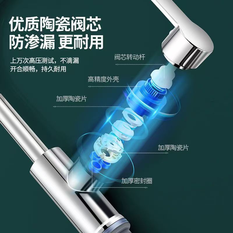 Thickened all-copper kitchen hot and cold water faucet, universal rotatable splash-proof, dishwashing basin, vegetable basin and water supply, starting from one piece undefined