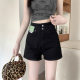 Solid Color Denim Shorts Women's High Waist 2025 Summer Thin Loose All-match Slimming Belly Covering Wide Leg Hot Pants