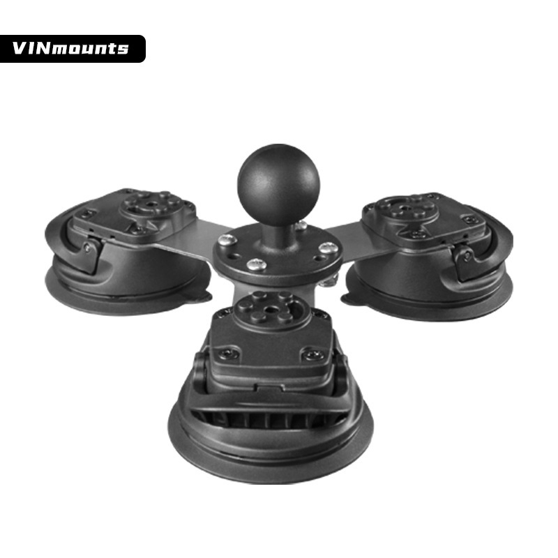 Car front windshield suction cup flat bracket three suction cup ball head bracket anti-shake large suction three suction cup base